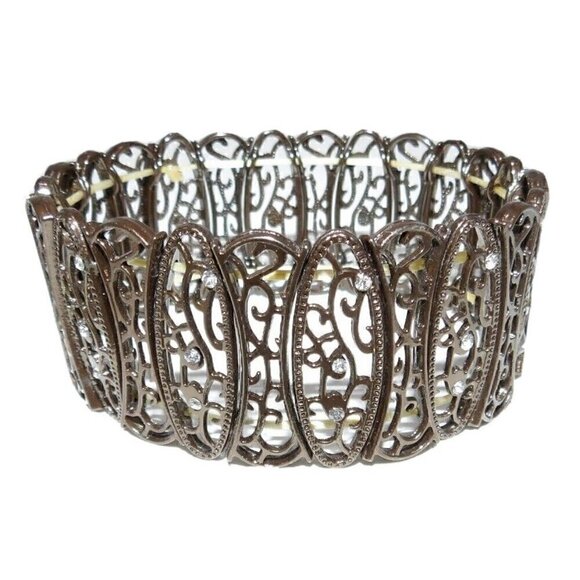 Vintage set of two elastic beaded adjustable bracelets approx 8" around - Picture 4 of 5